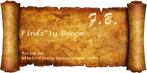 Finály Bence névjegykártya